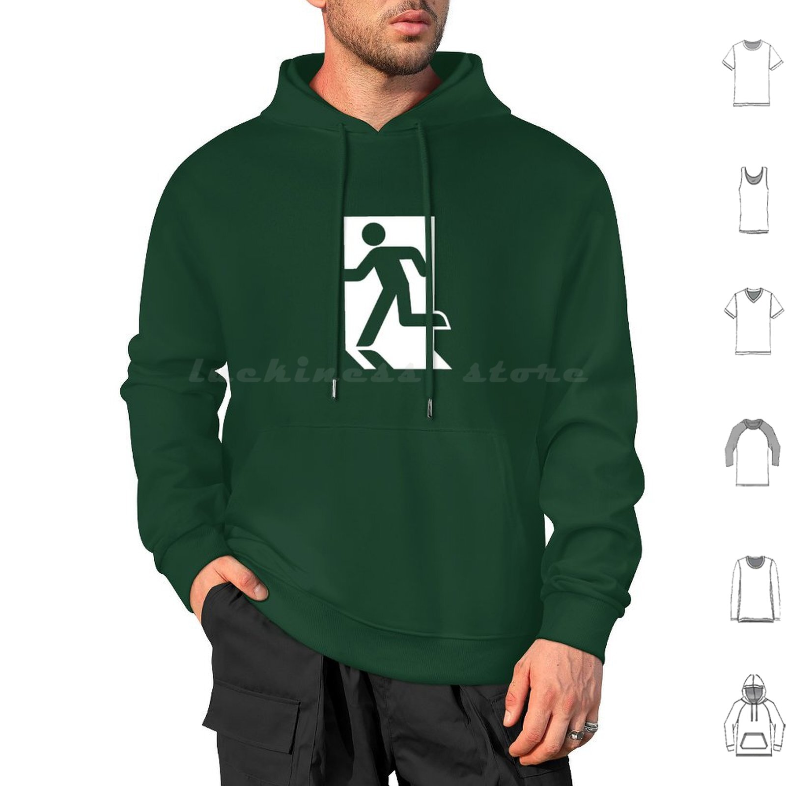 Emergency Exit Sign - Exit Sign Running Man Hoodies Langarm