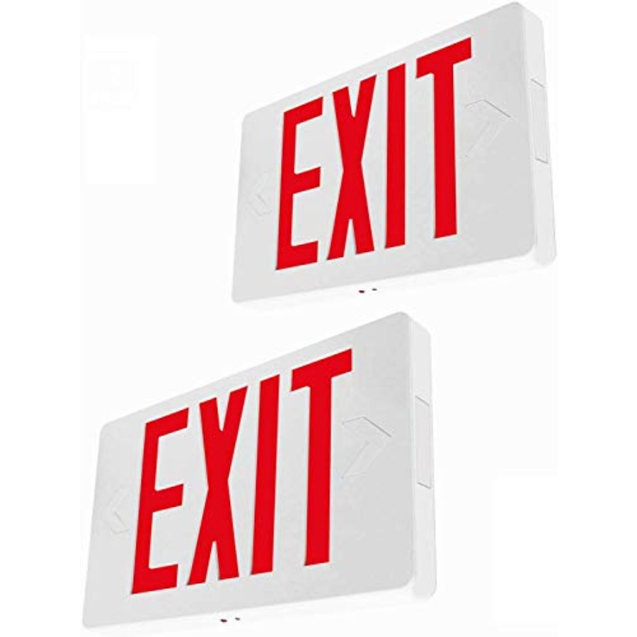 Emergency Exit Sign - Ultraflaches LED-Notausgangsschild, rote Buchstaben, Notausgangsbeleuchtung, 120V-277V,