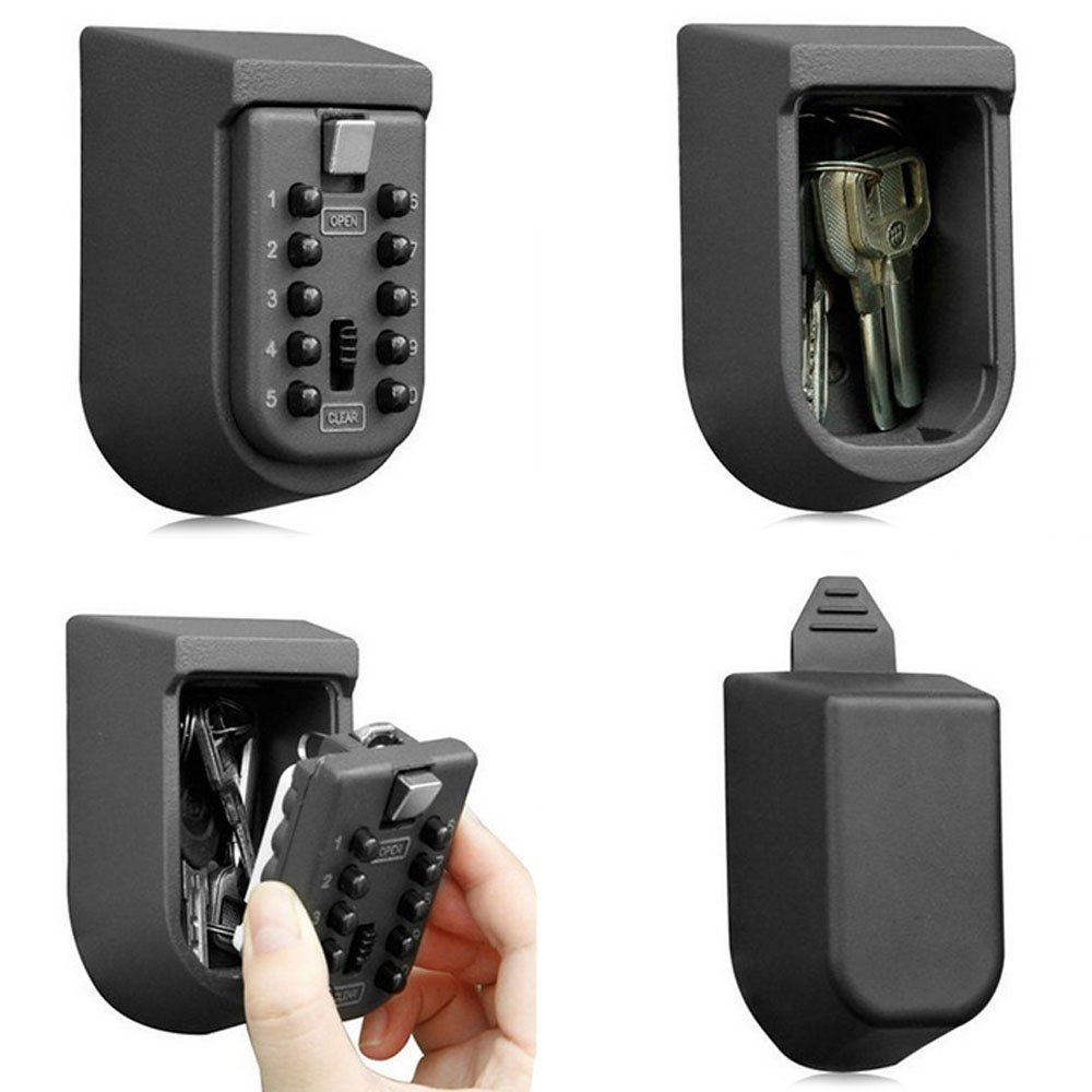 Lockbox Key Secure - Schlüsselsafe zur Wandmontage mit Druckknopf-Kombinationsschloss, Sicherheits-Aufbewahrungsbox