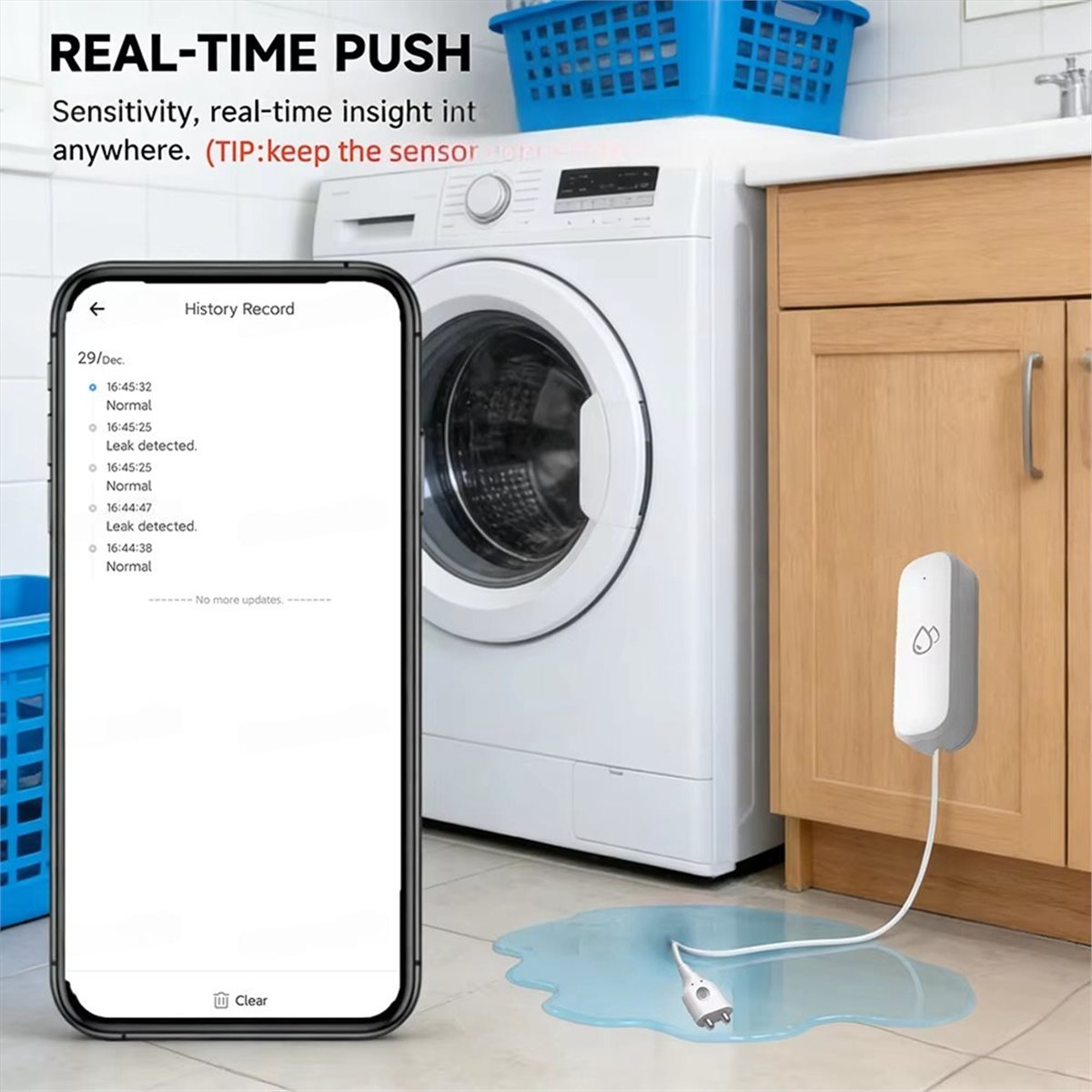 Water Alarm Sensor - Kompatibler ZigBee Wasserleck-Sensor Alarme Smart Home