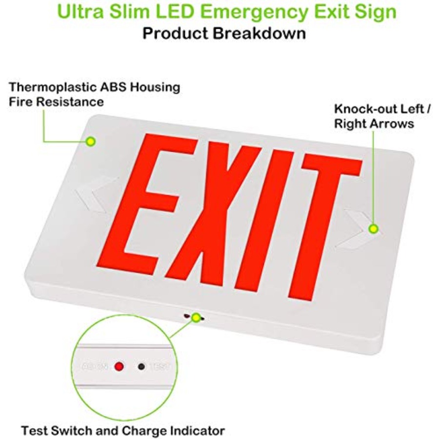 Ultraflaches LED-Notausgangssc – Emergency Exit Sign Bewertung und Preis