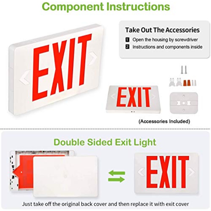 Ultraflaches LED-Notausgangssc – Emergency Exit Sign Bewertung und Preis