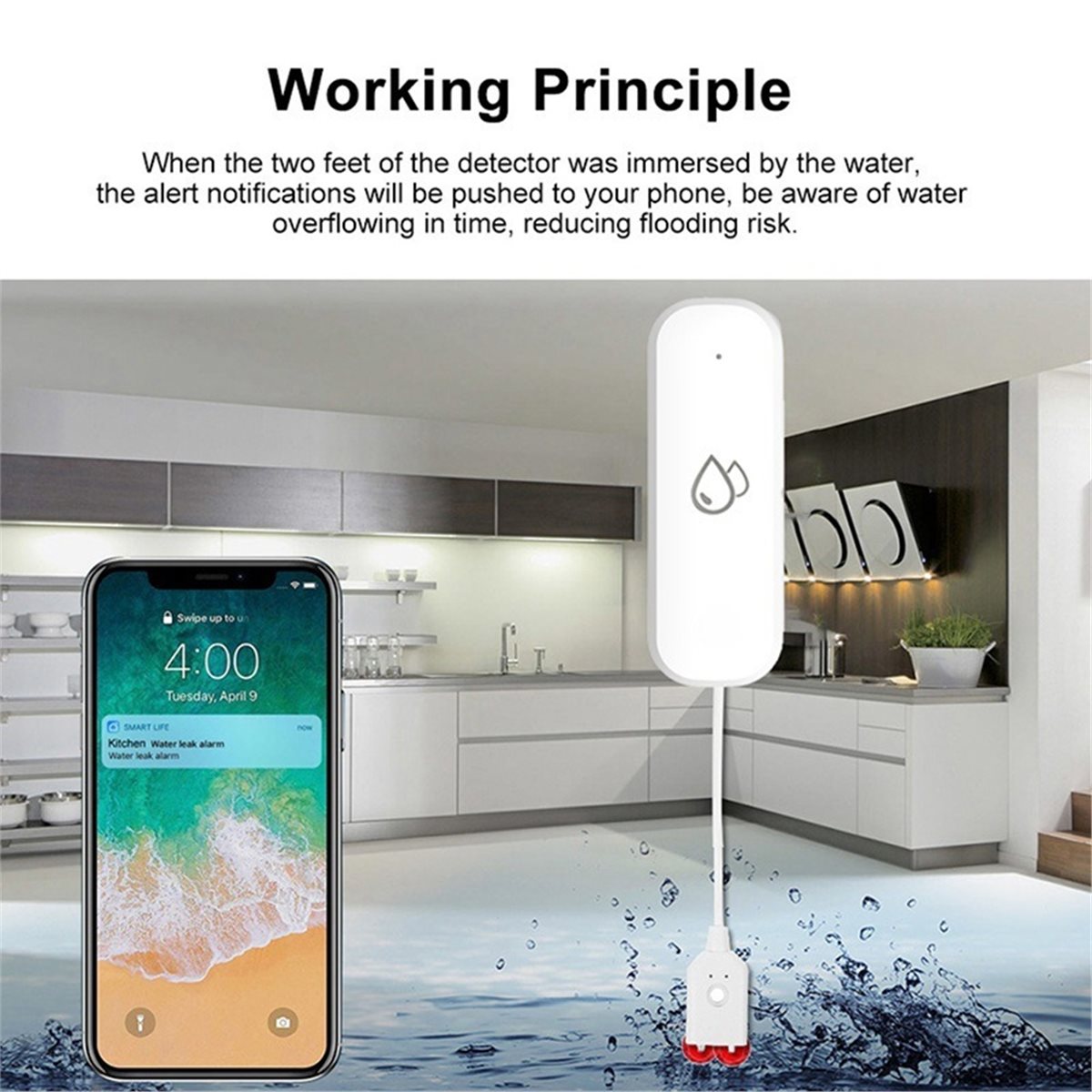 Kompatibler ZigBee Wasserleck- – Water Alarm Sensor Bewertung und Preis